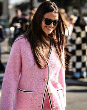 PARIS, France- March 8 2022: Gabrielle Caunesil on the street in Paris.